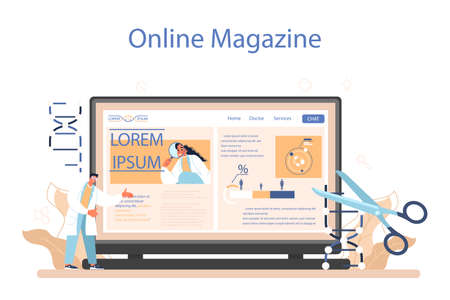 Geneticist online service or platform. Scientist work with DNA moleculeのイラスト素材