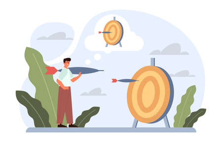 Daydreaming concept. Business characters dreaming or daydreamingのイラスト素材