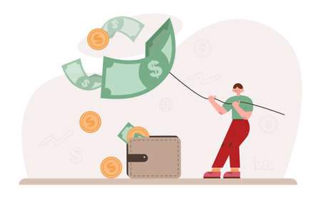 Financial inflation concept. Growing up prices for goods and valueのイラスト素材