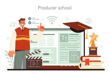 Producer online service or platform. Film and music production,のイラスト素材