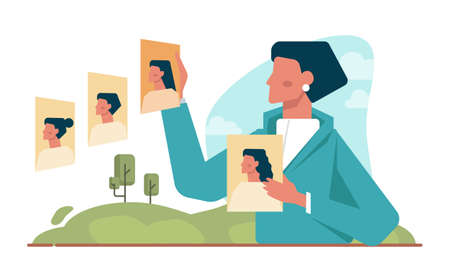 Change concept. Transformation and evolution metaphor. Modification processのイラスト素材