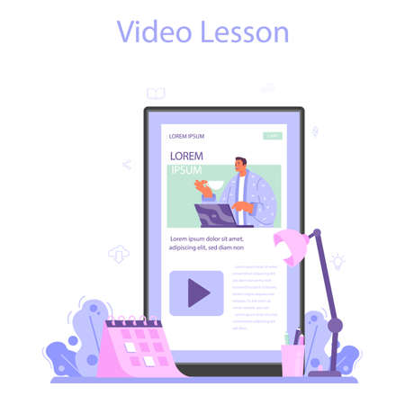 Copywriter online service or platform. Writing texts for businessのイラスト素材