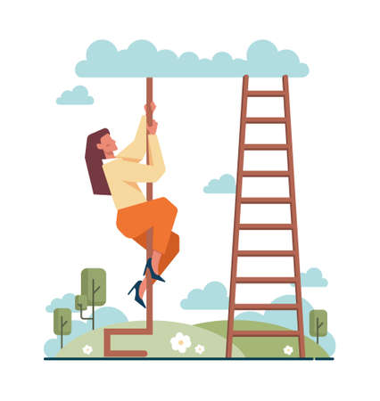 Hard or easy path choice concept. Difficult decision-making,のイラスト素材