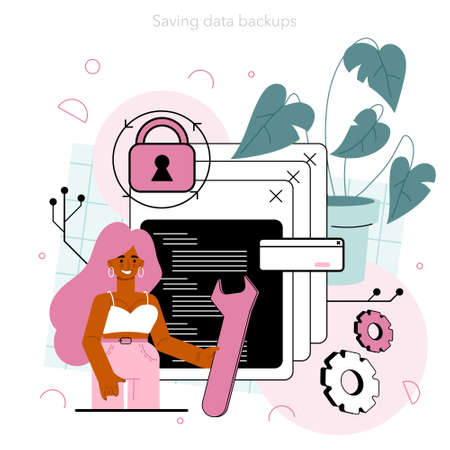 System administrator. Technical work with server and its workのイラスト素材