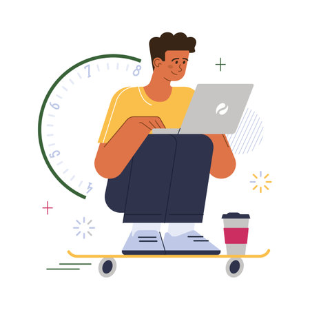 Productivity concept. Employee job performance efficiency. Qualityのイラスト素材