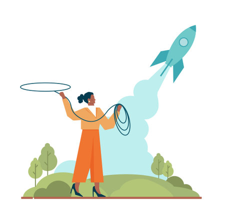 Boost up concept. Mental growth and improvement or career promoteのイラスト素材