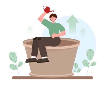 Growth concept. Idea of business success or personal development.のイラスト素材