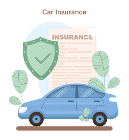 Car insurance concept. Idea of security and protection of propertyのイラスト素材