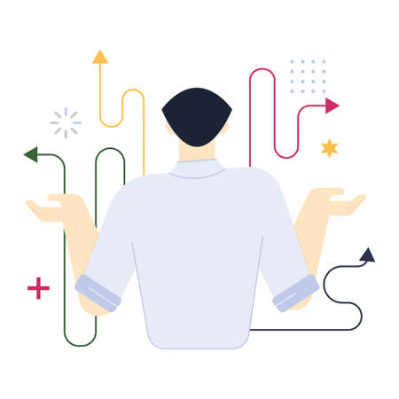 Choice concept. Difficult decision-making, success or failureのイラスト素材