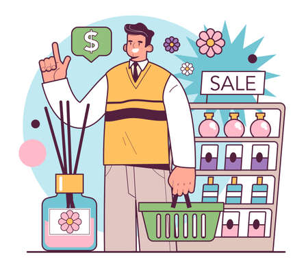 Perfumed body products. Hygiene and fragrance for good body smellのイラスト素材