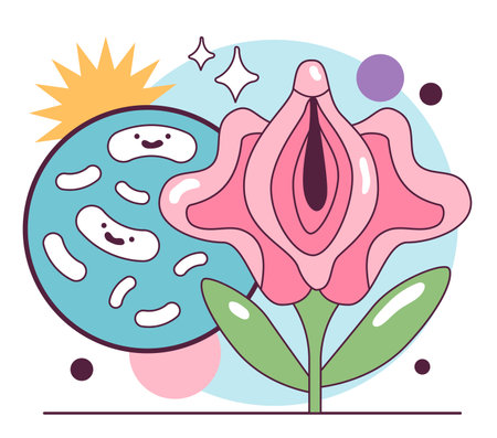 Women's health concept. Female intimate hygiene and reproductiveのイラスト素材