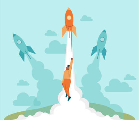 Out of the box concept. Breakthrough barrier or problem with creativityのイラスト素材