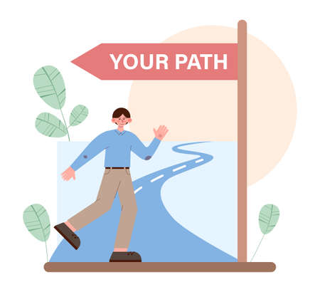 Path concept. Life course or business way, plan or strategy.のイラスト素材