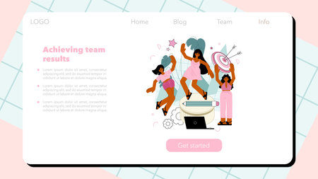 Project manager web banner or landing page. Successful businessのイラスト素材