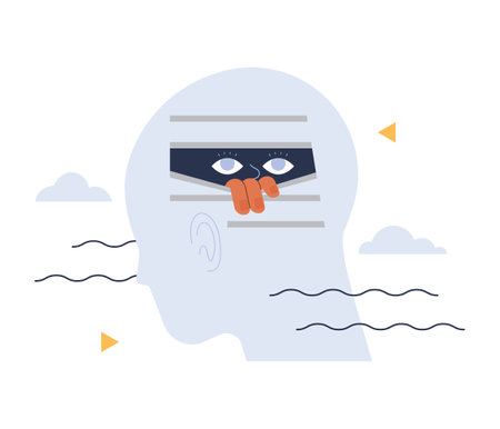 Introverted person. Antisocial character prefers to spend timeのイラスト素材