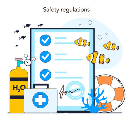 Diver online service or platform. Scuba divers swimmingのイラスト素材