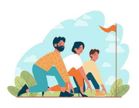 Competitors concept. Business or interpersonal competition. Rivalryのイラスト素材