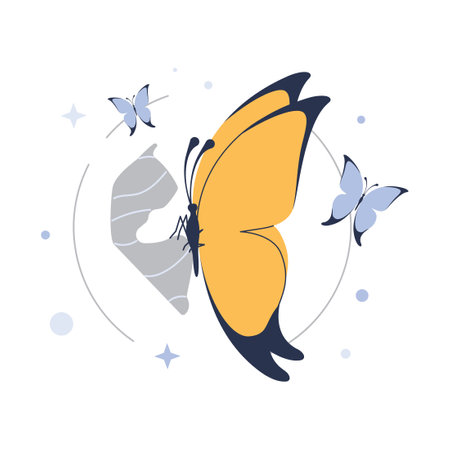 Changes concept. Transformation or evolution metaphor. Transition processのイラスト素材