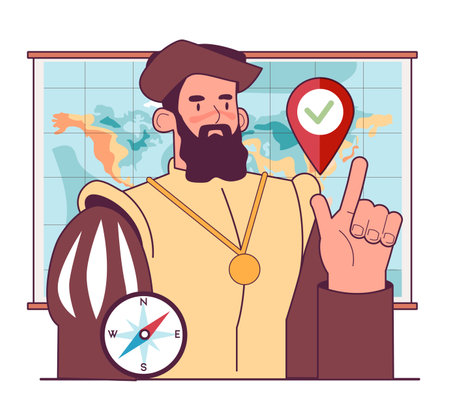 Age of Discovery. Early modern period, seafaring Europeans exploredのイラスト素材