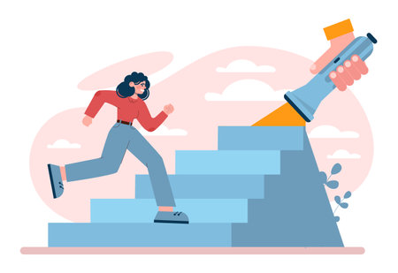 Way to success. Business or personal development journey. Self-growthのイラスト素材