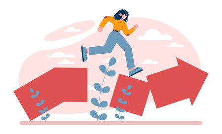 Way to success. Business or personal development journey. Self-growthのイラスト素材