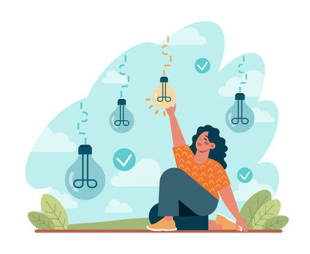 Brainstorm concept. New idea or problem solution generationのイラスト素材