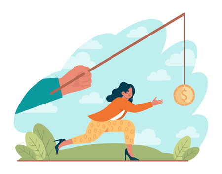 Stimulus concept. Character motivation boost, moving forwardのイラスト素材
