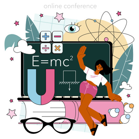 Theoretical physicist online service or platform. Theoretical conceptのイラスト素材