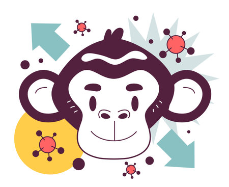 Human immunodeficiency virus origin. Human contacted with infectedのイラスト素材