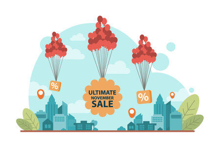 Black friday concept. Shopping cart and bags with goods and presents.のイラスト素材