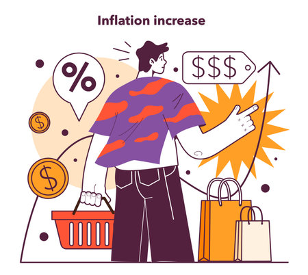 Inflation increase as a recession indicator. Significant, widespreadのイラスト素材