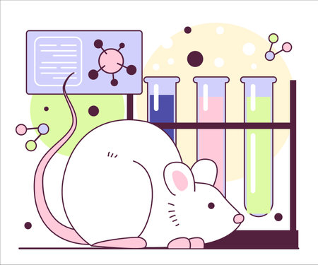 Animal testing concept. Genetic engineering and modification of animals.のイラスト素材