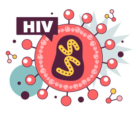The structure of the human immunodeficiency virus. Blood diseaseのイラスト素材