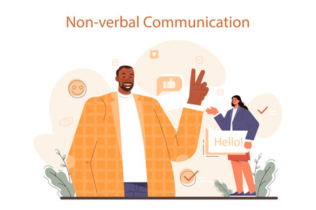 Soft skills concept. Business people or employee with good non-verbalのイラスト素材