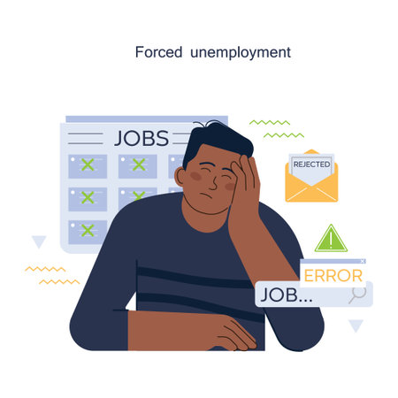 Unemployment concept. Social problem of occupancy, job offerのイラスト素材