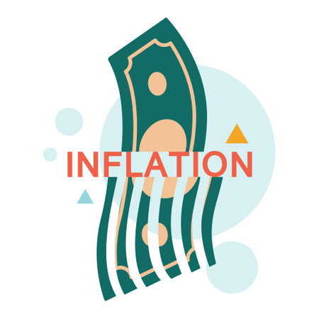Financial inflation concept set. Growing up prices and value of moneyのイラスト素材