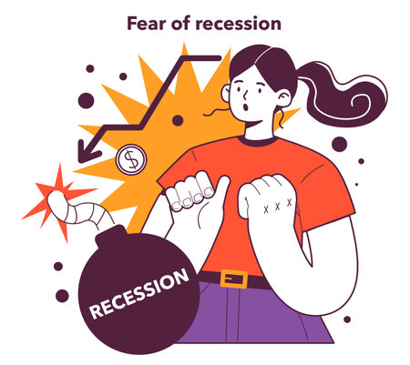 Recession vicious circle. Fear of recession as economical crisisのイラスト素材