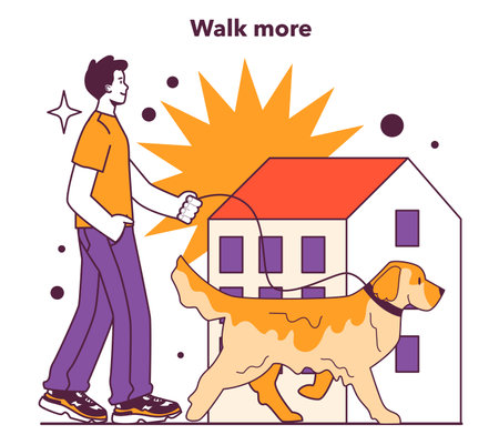 Walk more to decrease your spendings. Risk management in conditionsのイラスト素材