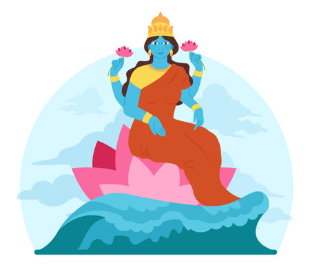Diwali is a Hindu religious festival of lights. Hinduism five days holiday.のイラスト素材