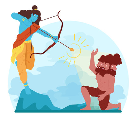 Diwali is a Hindu religious festival of lights. Hinduism five days holiday.のイラスト素材