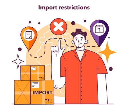 Import restrictions. Government actions for financial stabilizationのイラスト素材