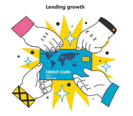 Lending growth as a financial inflation cause. Growing up pricesのイラスト素材
