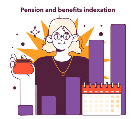 Pension and benefits indexation. Government actions for financialのイラスト素材