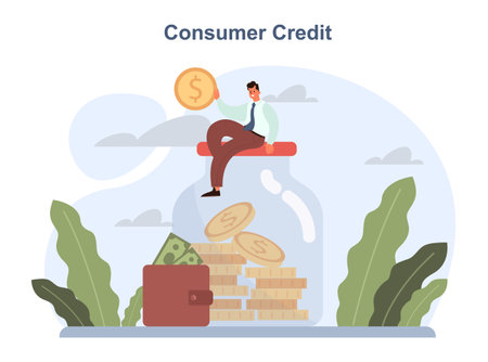 Consumer loan type. Bank-offered financing of purchases. Loan applicationのイラスト素材