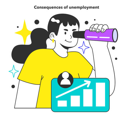 Unemployment consequences. Social problem of occupancy, job offerのイラスト素材