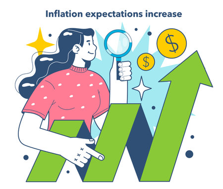 Inflation expectations increase. Economics crisis and value of money declineのイラスト素材