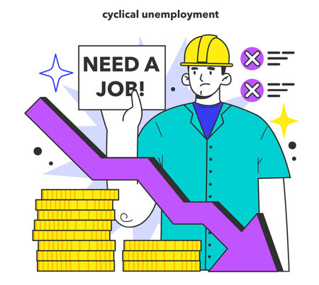Unemployment concept. Social problem of occupancy, job offer and workplaceのイラスト素材