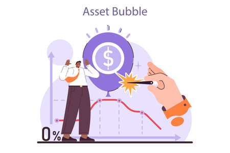 Asset bubble recession. Significant, widespread, and prolonged economicのイラスト素材