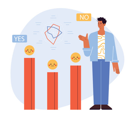 Opinion poll concept. Phone call and online survey. Assessmentのイラスト素材