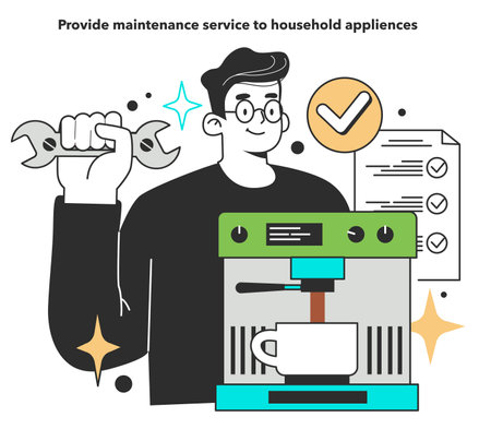 Provide maintenance service to household appliences for energyのイラスト素材